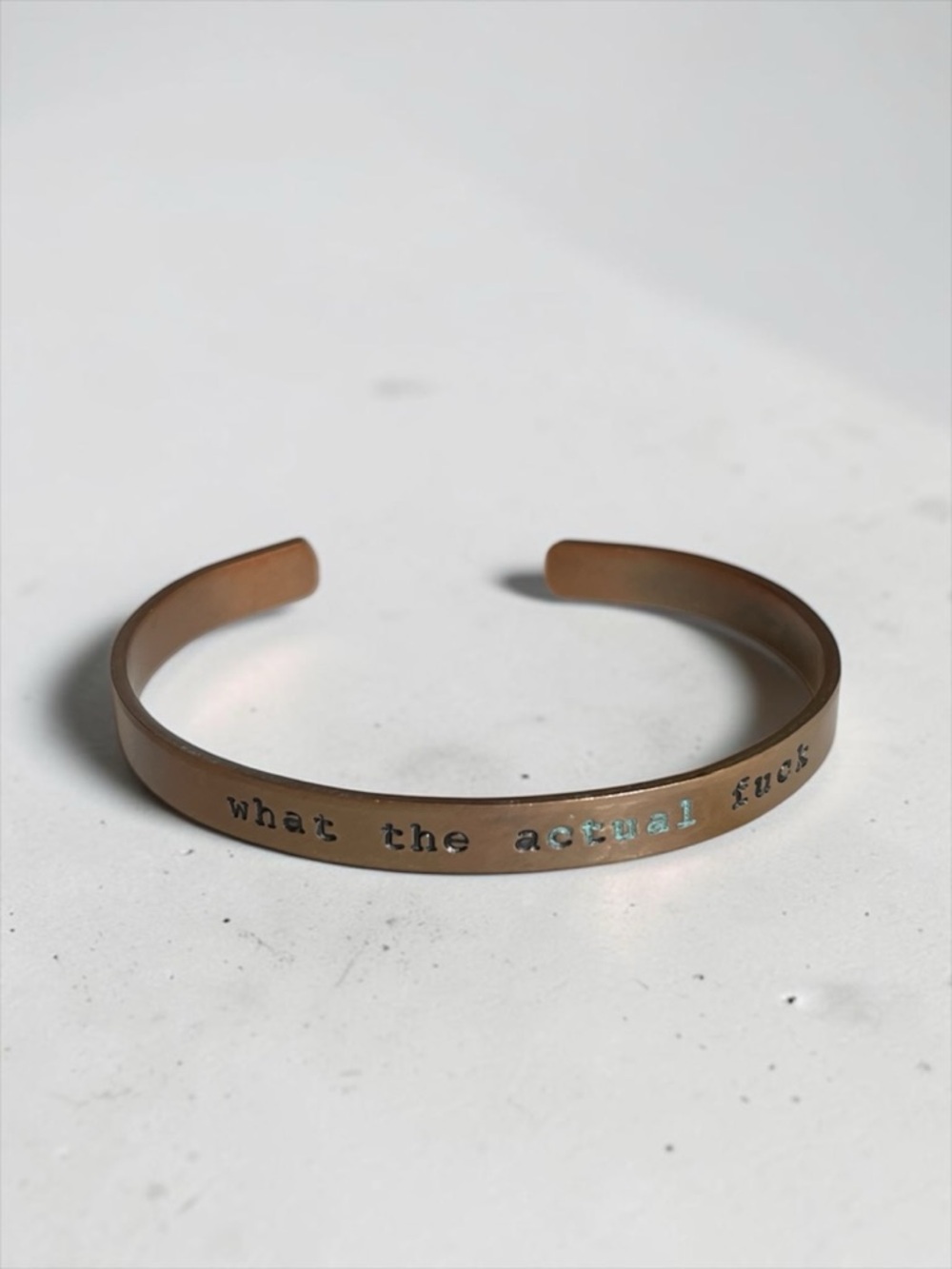 🍭5 for $20🍭 Copper Tone Metal What The F Engraved Bracelet CC C